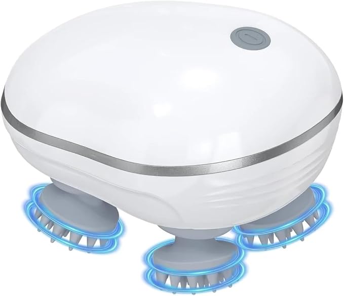 Electric 4-Head Scalp & Body Massager – Cordless, Rechargeable