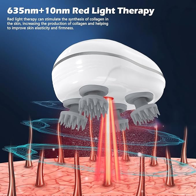 Electric 4-Head Scalp & Body Massager – Cordless, Rechargeable